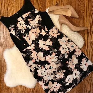 Black floral work dress